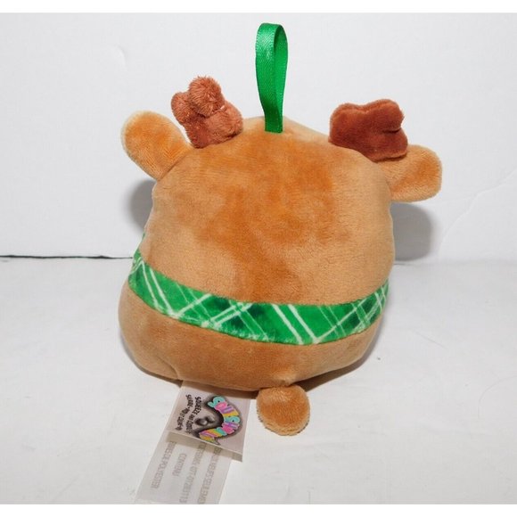 Squishmallows 2018 Ruby The Reindeer Green Scarf 4" Christmas Ornament Kellytoys - Picture 4 of 5